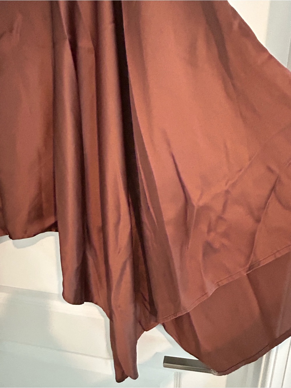 Sies Marjan Satin Draped Top Assymetrical Chocolate Brown Size 8 - Picture 10 of 13